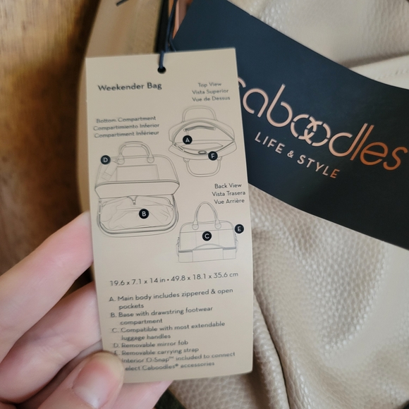 Caboodles NWT Beige & Black Weekender Travel Bag | Carry-On Overnight Tote - Picture 6 of 9